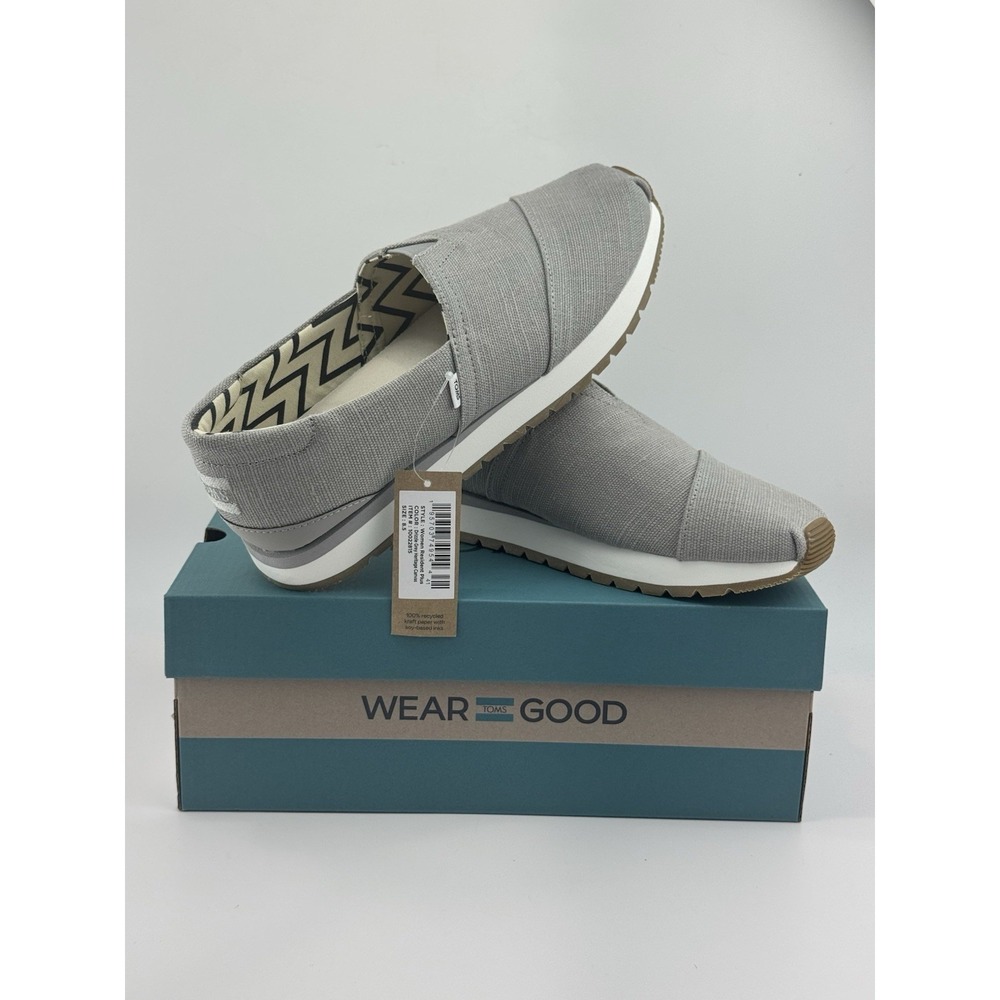 TOMS Resident Plus Drizzle Grey Heritage Canvas Women's Size 8.5
